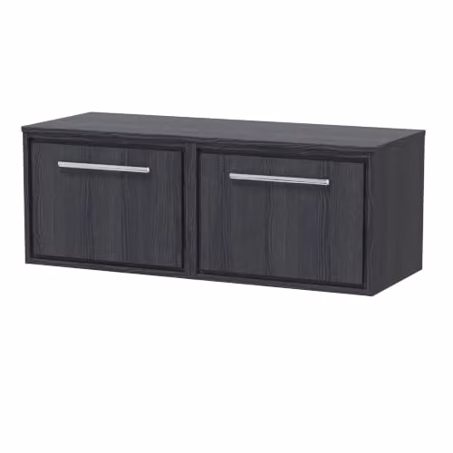 Balterley Modern Wall Mounted 2-Drawer Bathroom Vanity Unit with Soft Close in Anthracite Grey W/D/H: 60.0 x 46.0 x 44.9 cm – 2