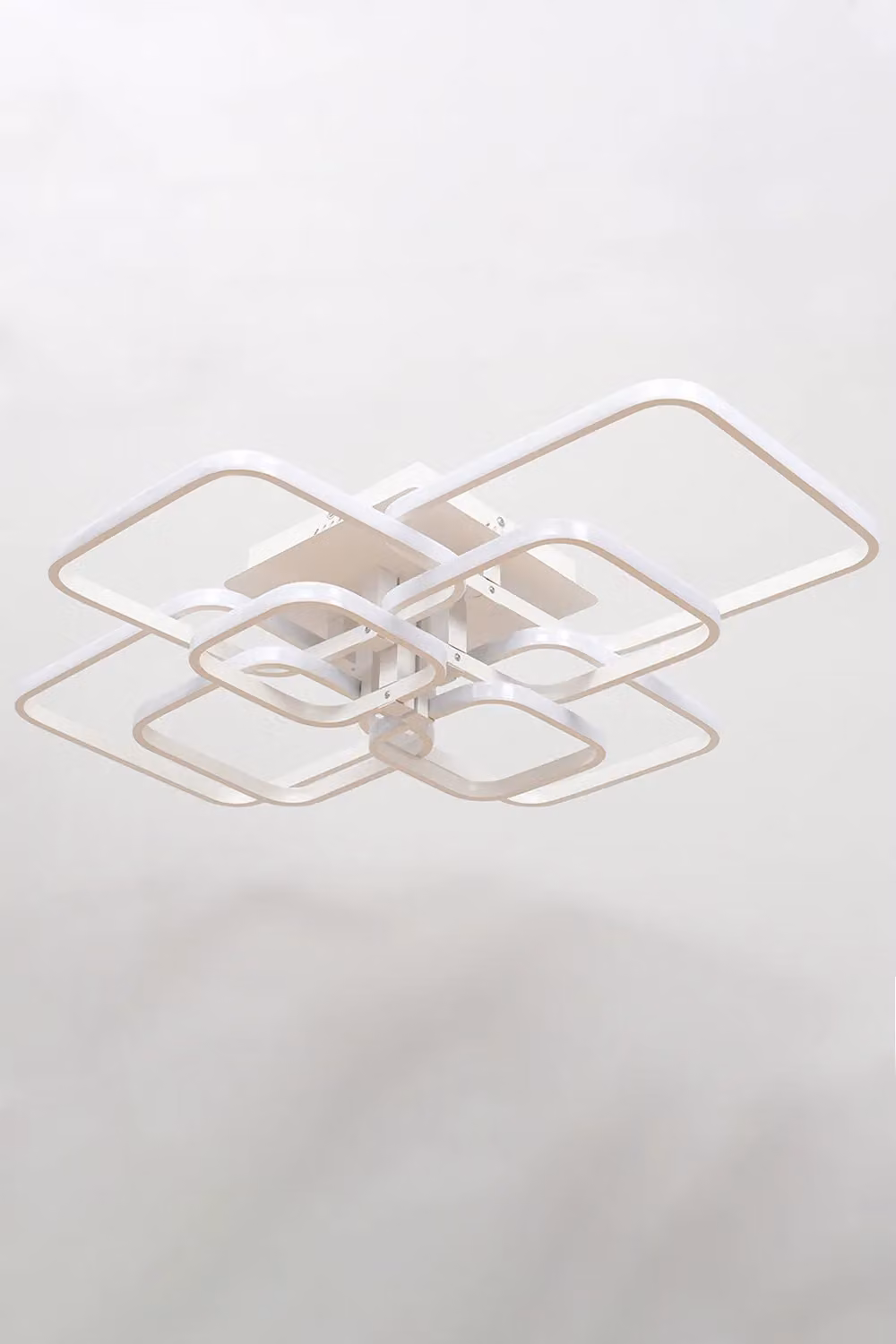 Living and Home Contemporary LED Energy-efficient Semi Flush Ceiling Light in White – 3