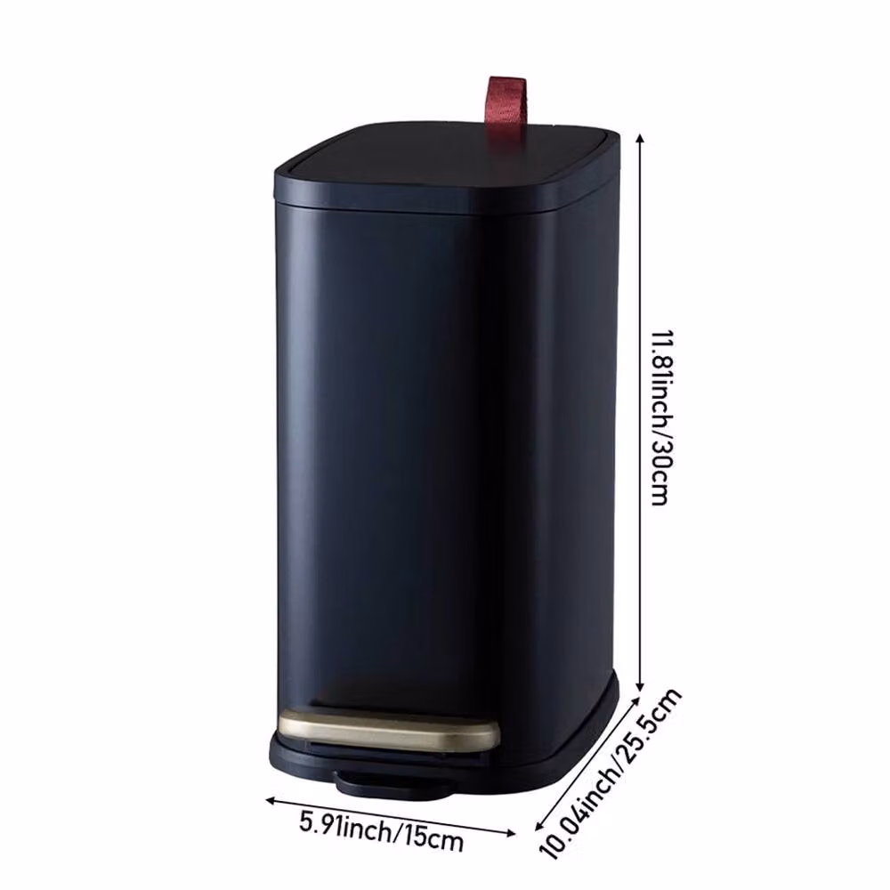 EONLION 5L Aromatherapy Foot Pedal Dustbin, Black, Diameter: 30 cm – 2