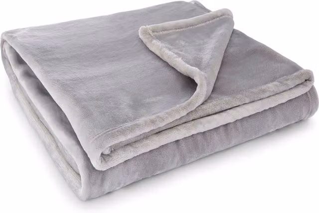 Martex Sheared Mink Polyester Blanket in Cool Grey
