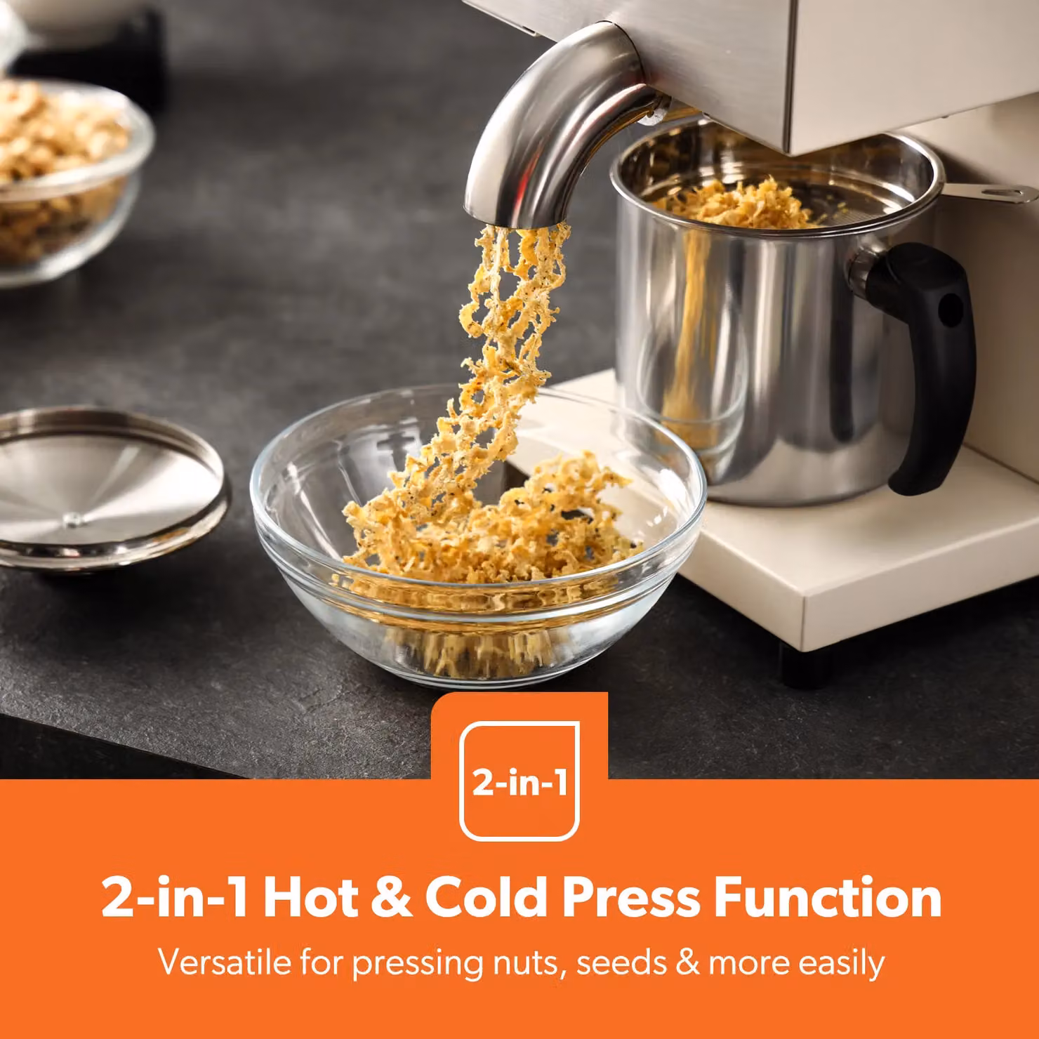 Geepas Household Oil Press Machine Hot and Cold Oil Extractor with Intelligent Temperature Control and Digital Display, 600W, Silver Stainless Steel – 4