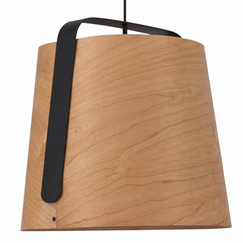 Netlighting Stood Modern Dome Ceiling Pendant in Black and Brown Wood with E27 Socket – 5