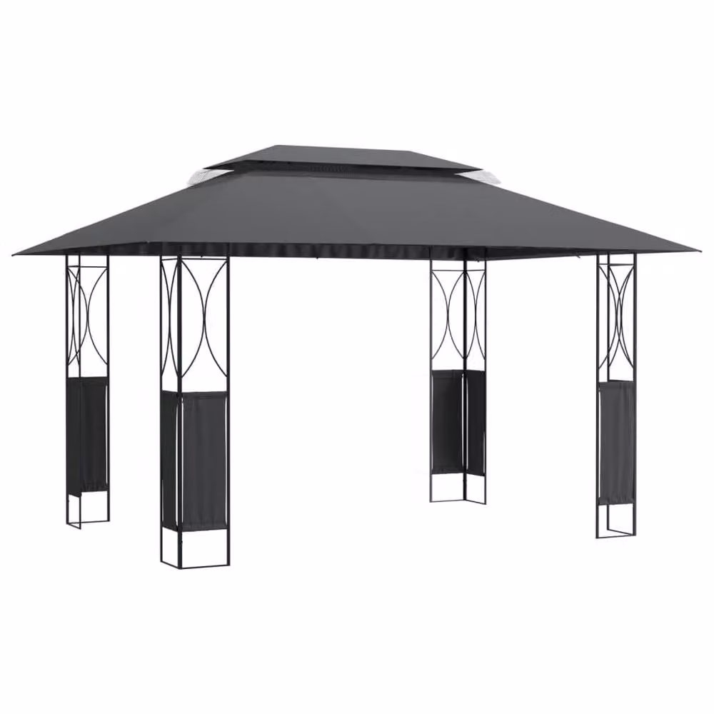 Berkfield Home Anthracite Steel Garden Gazebo with Hip Roof, W/D/H: 400 x 300 x 270 cm – 2