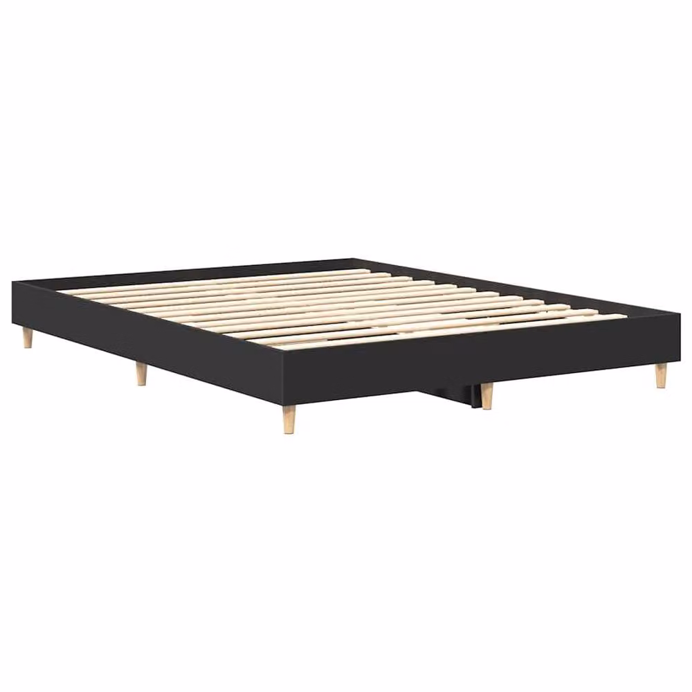 Berkfield Home King Size Bed Frame in Black, Engineered Wood, W/D/H: 150 x 200 cm – 3