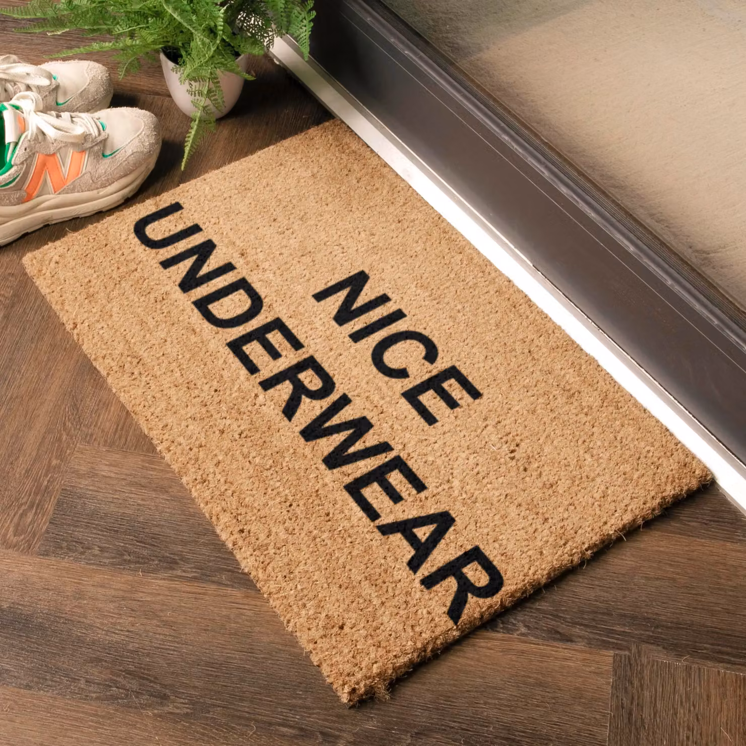 Artsy Mats Nice Underwear Doormat, Black and Brown, W: 60 cm, D: 40 cm – 2