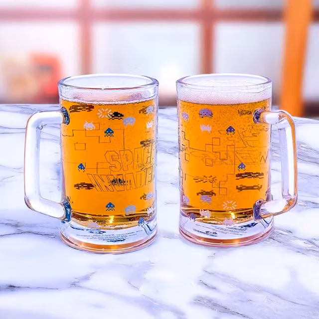 Mad Monkey Transparent Geometric Beer Glass, 350 ml