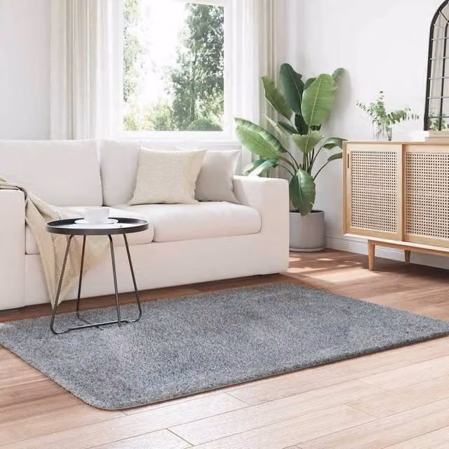 Berkfield Home NAVARRA Shaggy High Pile Rug, Light Grey, W: 120 cm, D: 170 cm