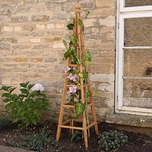 Marco Paul Beige Wooden Garden Obelisk Plant Support, Height: 150 cm – 1