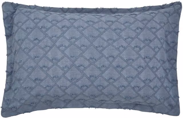 Nalu Nicole Scherzinger Kona Blue Cotton Jacquard Oxford Pillowcase