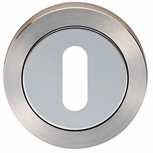 Loops Round Lock Profile Escutcheon in Bright Stainless Steel, Diameter: 5.2 cm