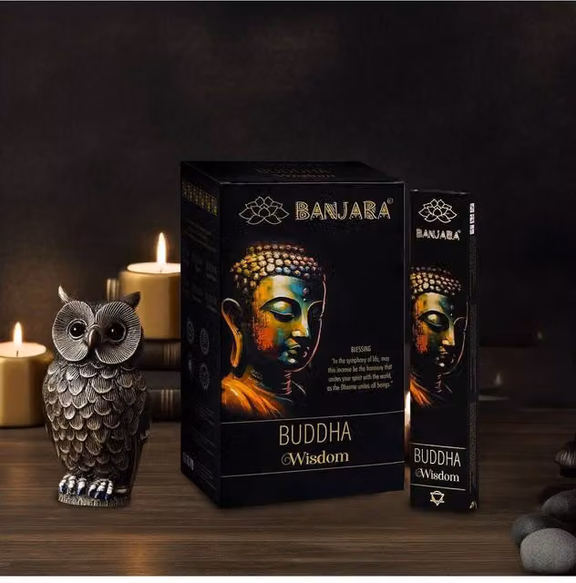KDMD Banjara Buddha Handcrafted Incense Holder in Black