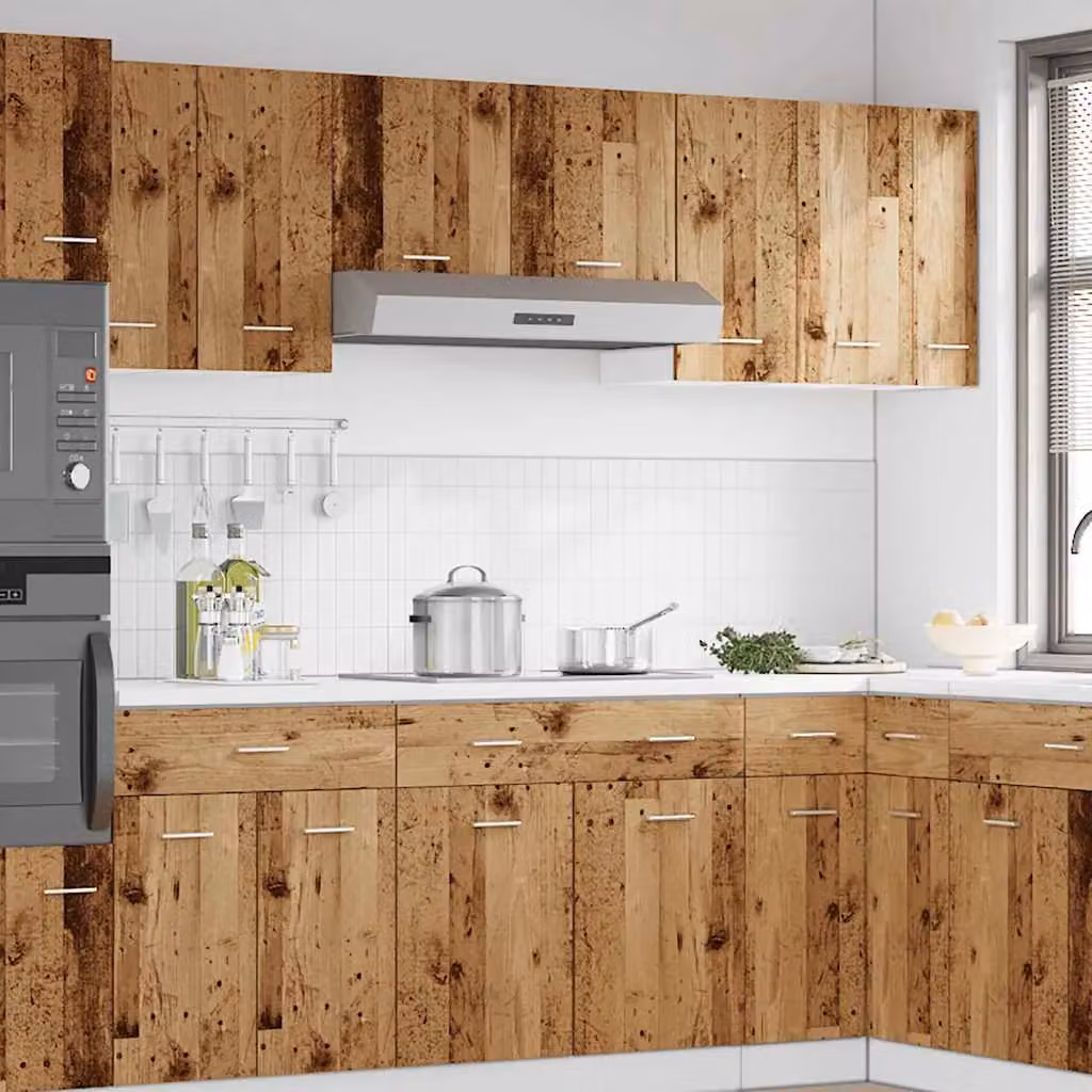 Berkfield Home Lyon Hanging Kitchen Cabinet in Brown Old Wood, W/D/H: 30 x 31 x 60 cm – 3
