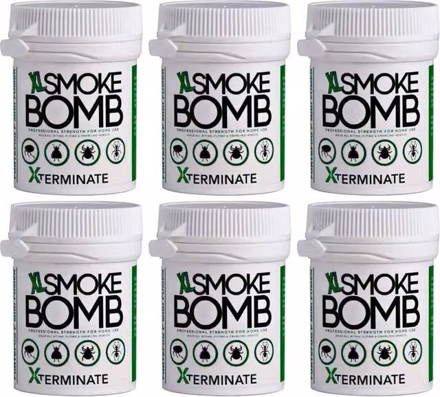 Xterminate XL Smoke Bomb Fogger Insect Killer, White, 6 x 11g – 3
