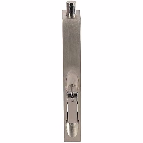 Loops Lever Action Flush Door Bolt with Flat Keep Plate in Silver Stainless Steel