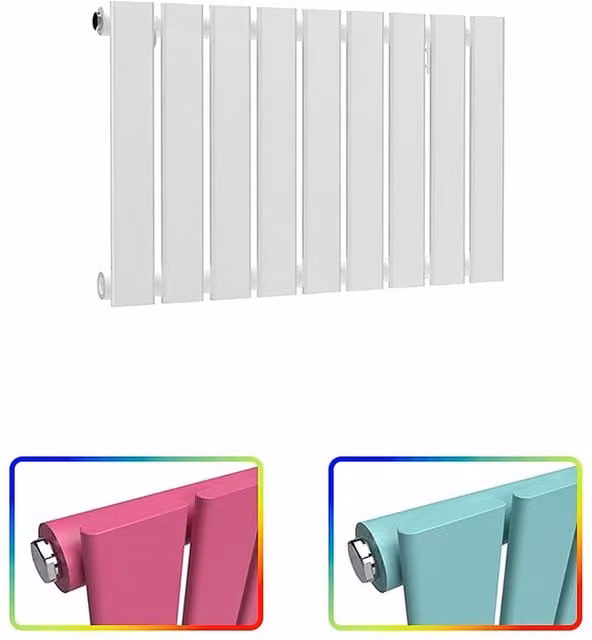 Lux Heat Single Flat Horizontal Steel Radiator in White, W: 63 cm, H: 40 cm, D: 4 cm