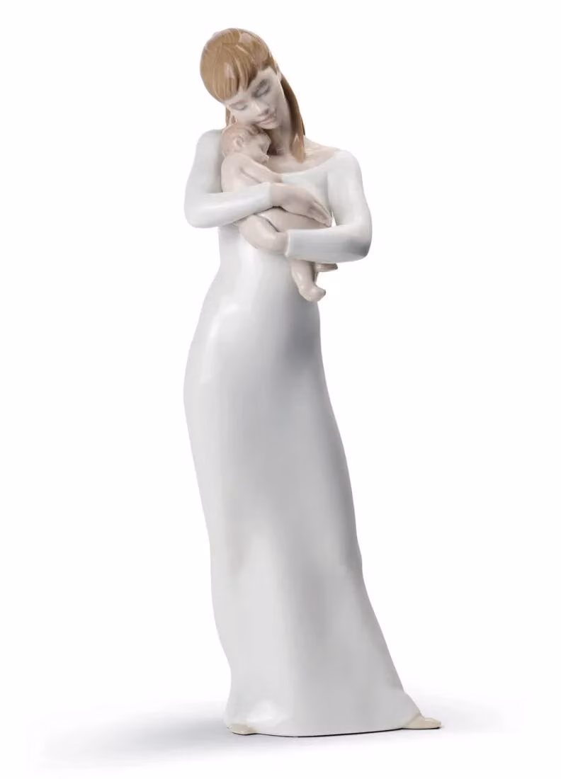 Lladró Goodnight My Angel Mother Porcelain Figurine in White
