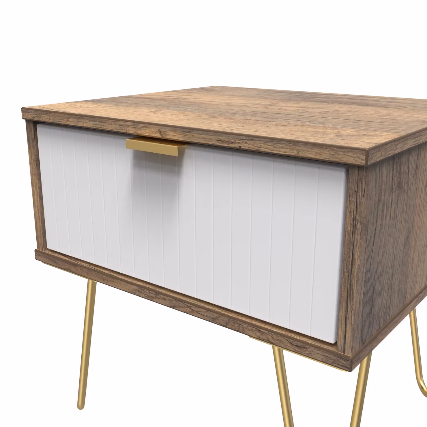 2 U Bexley Small 1 Drawer Bedside Table in Gold and Multicolour – 2