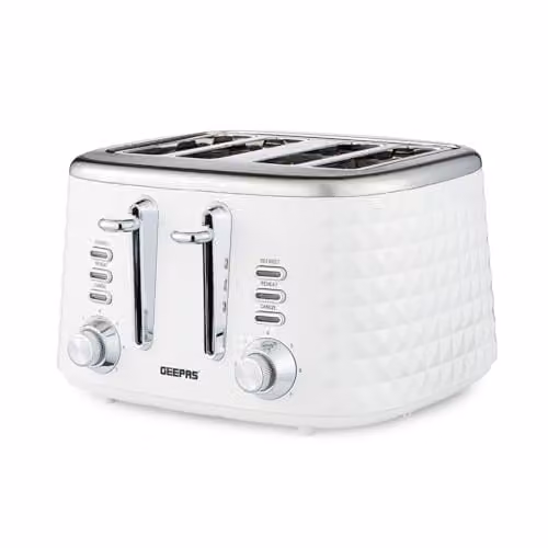 Geepas Argyle 4 Slice Toaster, 1750W, White – 1