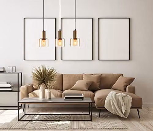 Netlighting Santia Modern 3-Light Bar Pendant Ceiling Light in Copper and White with Glass Shades and E27 Bulbs – 2