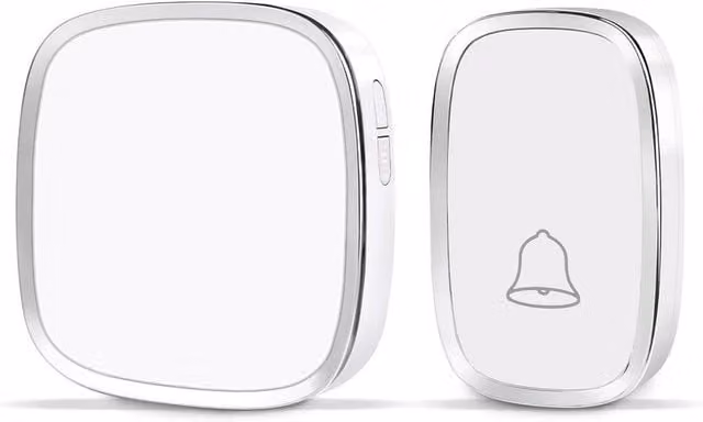 Kelvenix Wireless Waterproof Doorbell with 1 Transmitter and 1 Receiver, White