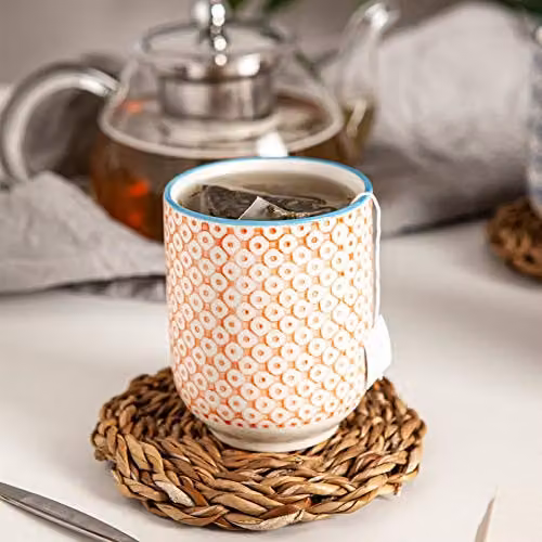 Nicola Spring Hand-Printed Tumblers, Orange, 280ml, Pack of 6 – 2
