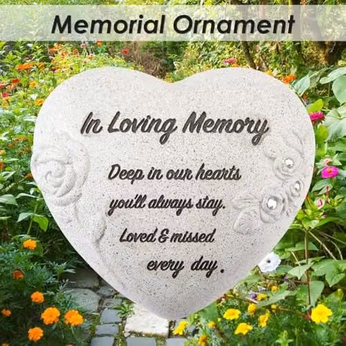 VFM e-Store Memorial Flower Pot Ornament in Grey, W/D/H: 16 x 14 x 14 cm – 3