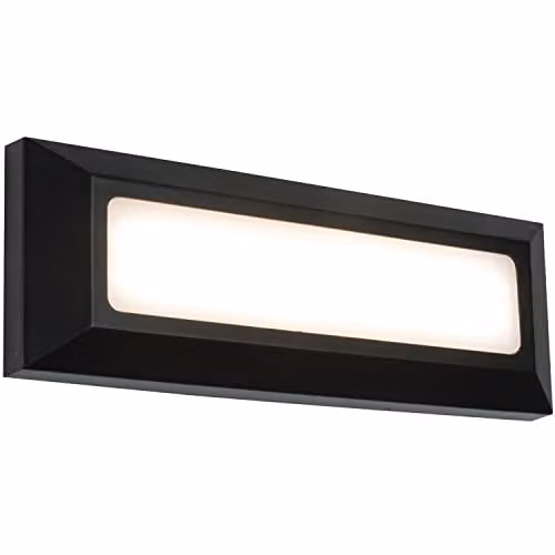 Loops Outdoor IP65 Wall Mounted Pathway Guide Light with 3W Warm White LED in Black Plastic