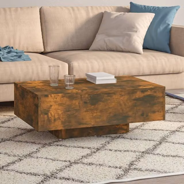 Berkfield Home Modern Coffee Table in Smoked Oak Brown, W/D/H: 85 x 55 x 31 cm – 1