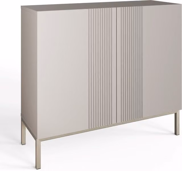 Frank Olsen Iona Tall Sideboard in Grey with Integrated Lighting, W/D/H: 100 x 40 x 90 cm