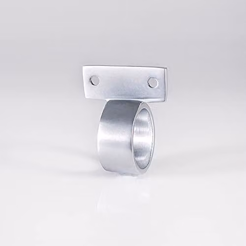 Loops Vertical Fixed Ring Sash Window Lift in Satin Chrome, 44 x 12mm with 25mm Diameter