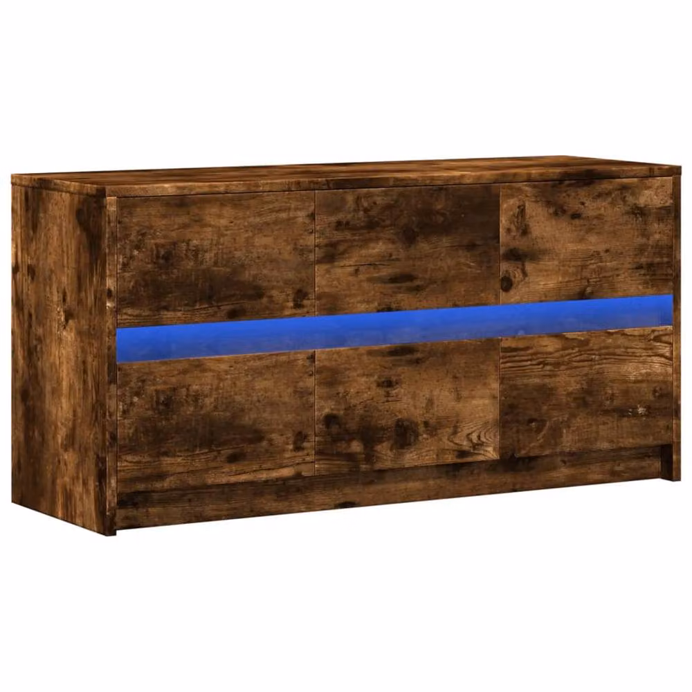 Berkfield Home Modern TV Cabinet with LED in Smoked Oak Brown, W/D/H: 100 x 34 x 50 cm – 3