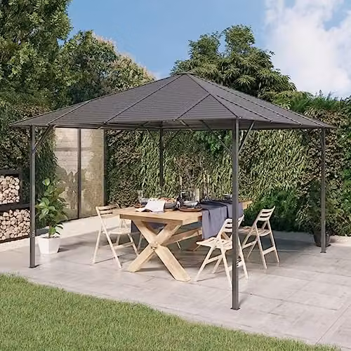 vidaXL Modern Anthracite Garden Gazebo with Hip Roof, W/D/H: 300 x 300 x 250 cm – 2