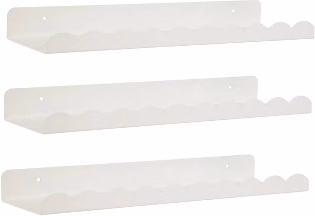 KORVIXA 3-Tier White U-Cloud-Shaped Iron Wall Mounted Shelf, W/D/H: 100 x 100 x 100 cm – 1
