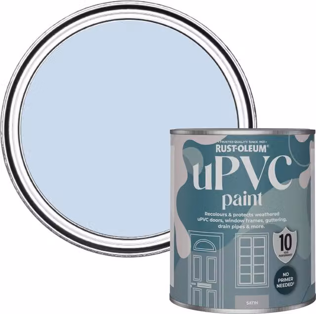 Rust-Oleum UPVC Paint in Satin Finish, Blue Sky, 0.75 l