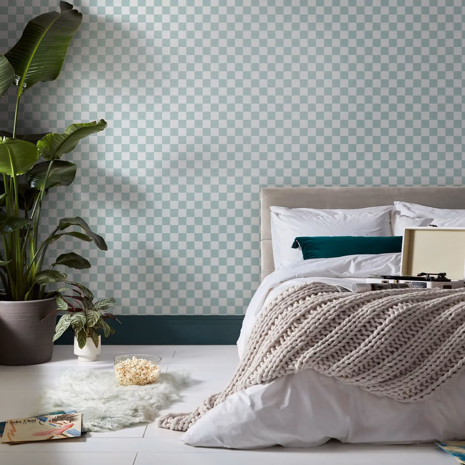 Envy Check Me Out Mint Green Abstract Checked Wallpaper, Width: 52 cm, Length: 1000 cm – 2