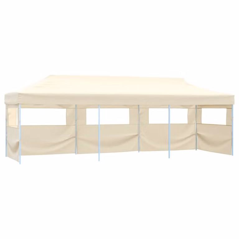 Berkfield Home Full Folding Pop-up Party Tent with 5 Sidewalls, W: 9 m, D: 3 m, H: 2.91 m, Beige