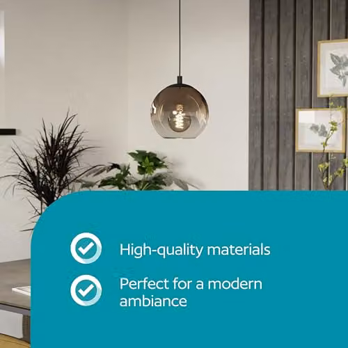 Eglo Ariscani Modern Sphere Glass and Metal Pendant Light with Copper Ombre Effect in Black – 2