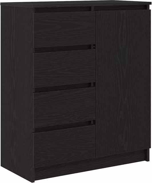 Berkfield Home Modern Sideboard with Drawers in Black Oak, W/D/H: 71 x 35 x 84 cm – 1