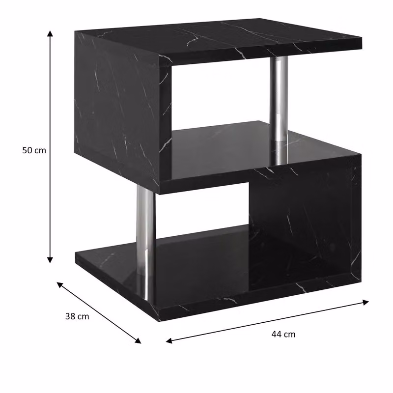 Comfy Living Ltd Abstract High Gloss LED Side Table in Black – 2