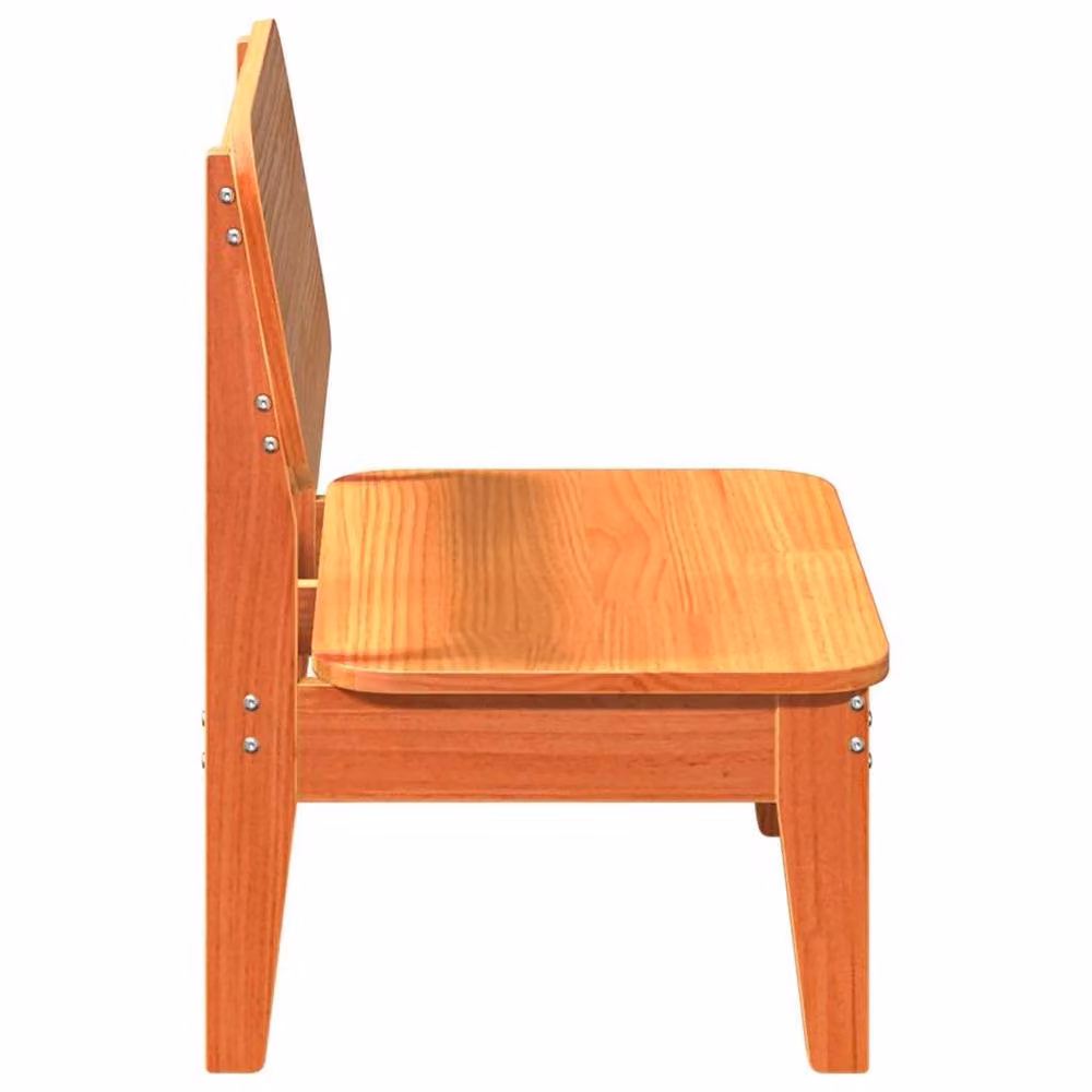 Berkfield Home Set of 2 Rustic Wax Brown Solid Pine Garden Chairs, W: 60 cm, D: 52.5 cm, H: 72 cm – 3