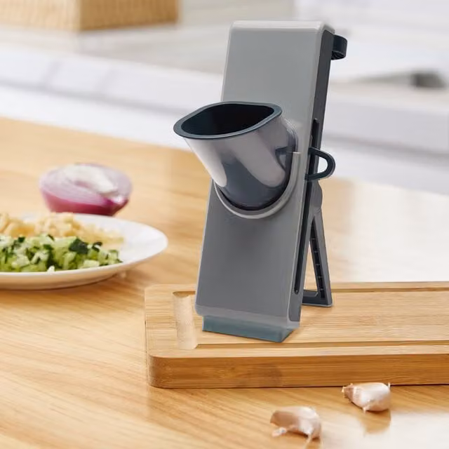 Livingandhome Manual Mandoline Slicer with Food Container, Blue