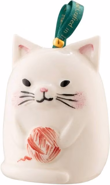 Belleek Classic Kitty Cat Porcelain Ornament in White