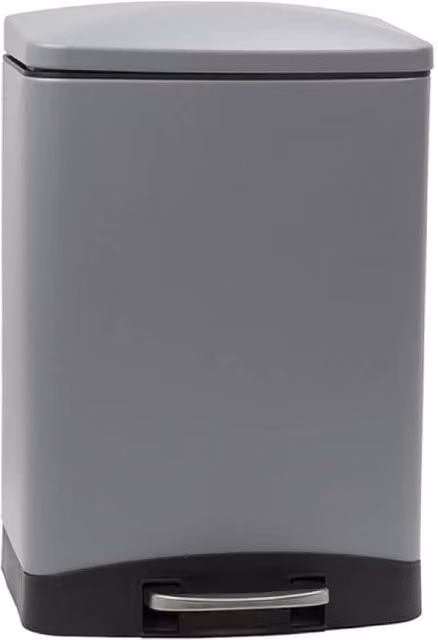 CALITEK 12 Litre Pedal Waste Bin with Soft Close Lid and Removable Inner Bucket, Grey