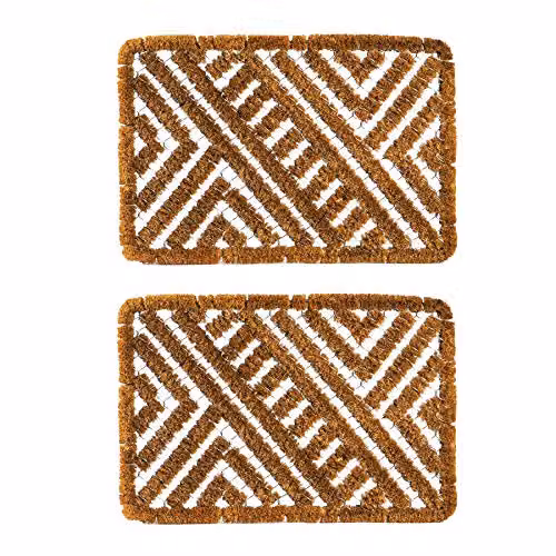 Nicola Spring Coir Scraper Doormat Set of 2, Brown, W/D: 60 x 40 cm – 1