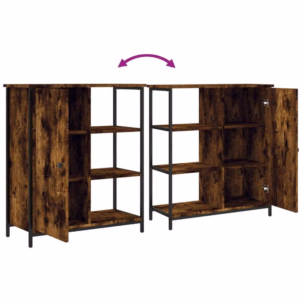 Berkfield Home Smoked Oak Sideboard in Brown, W/D/H: 70 x 30 x 80 cm – 6