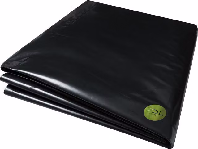Pegdev PDL Heavy Duty Black Polythene Sheeting, 500 Gauge, W: 2 m, L: 4 m