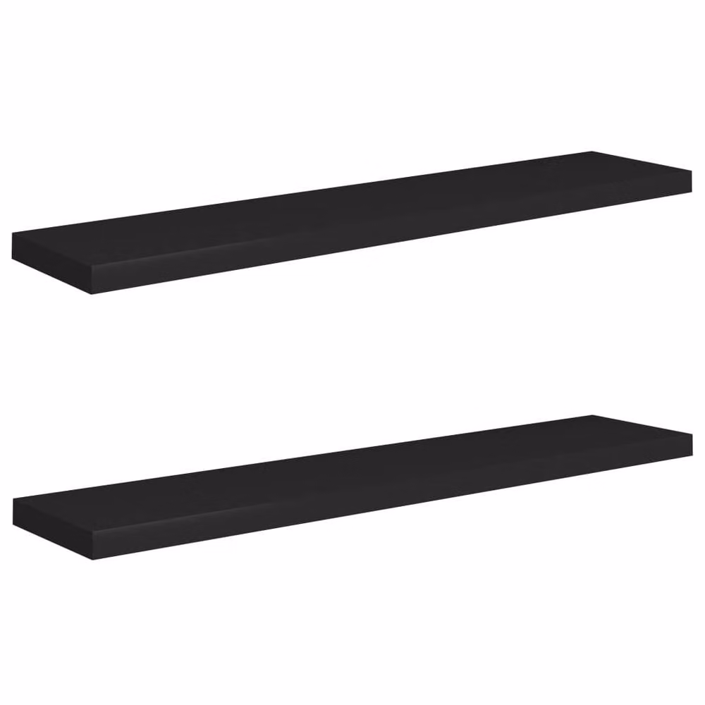 Berkfield Home Durable Floating Wall Shelves, 2 Pack, Black, W/D/H: 120 x 23.5 x 3.8 cm – 3