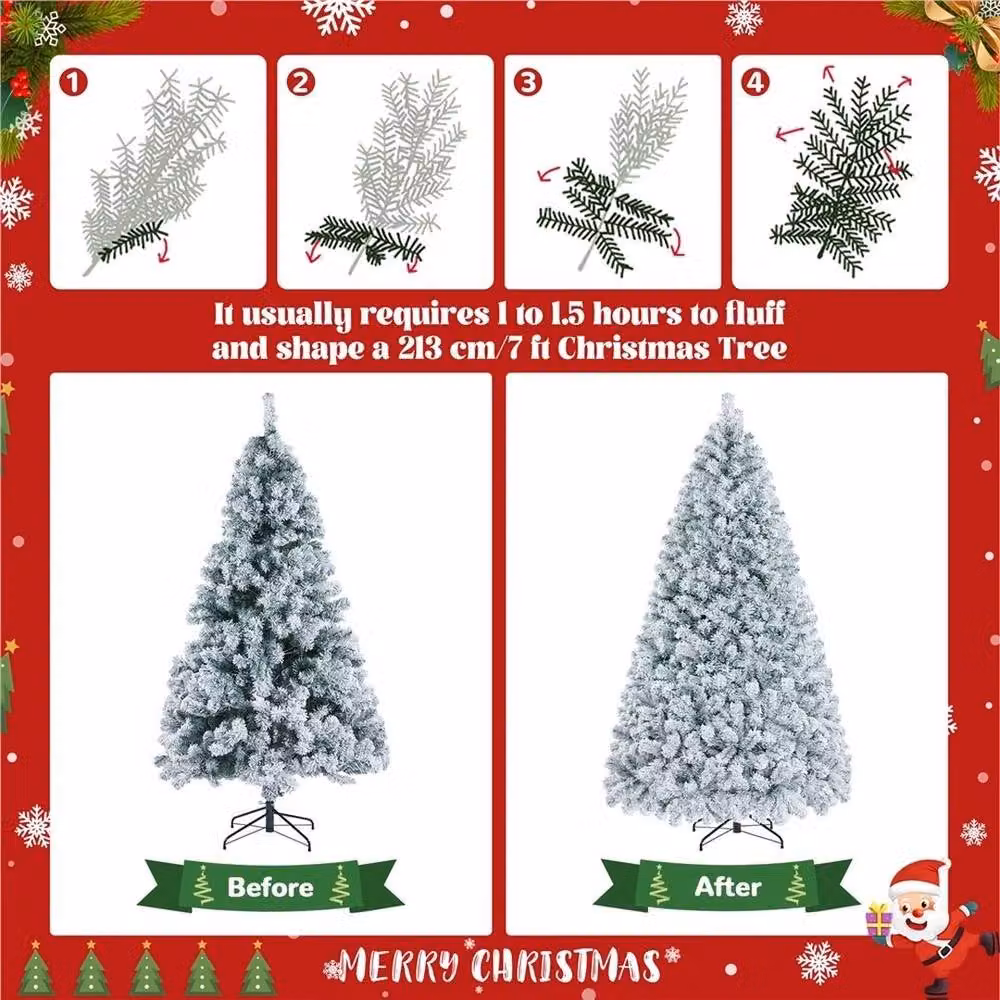 Kelvenix 6ft Classic Artificial Christmas Tree with 350 Warm White and Multicolour LED Lights – 5