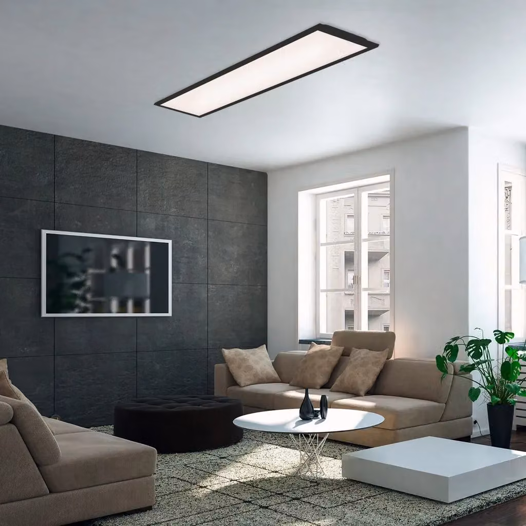 Briloner 22W LED Ceiling Panel, White/Black, L 100 x W 25 x H 6 cm – 4