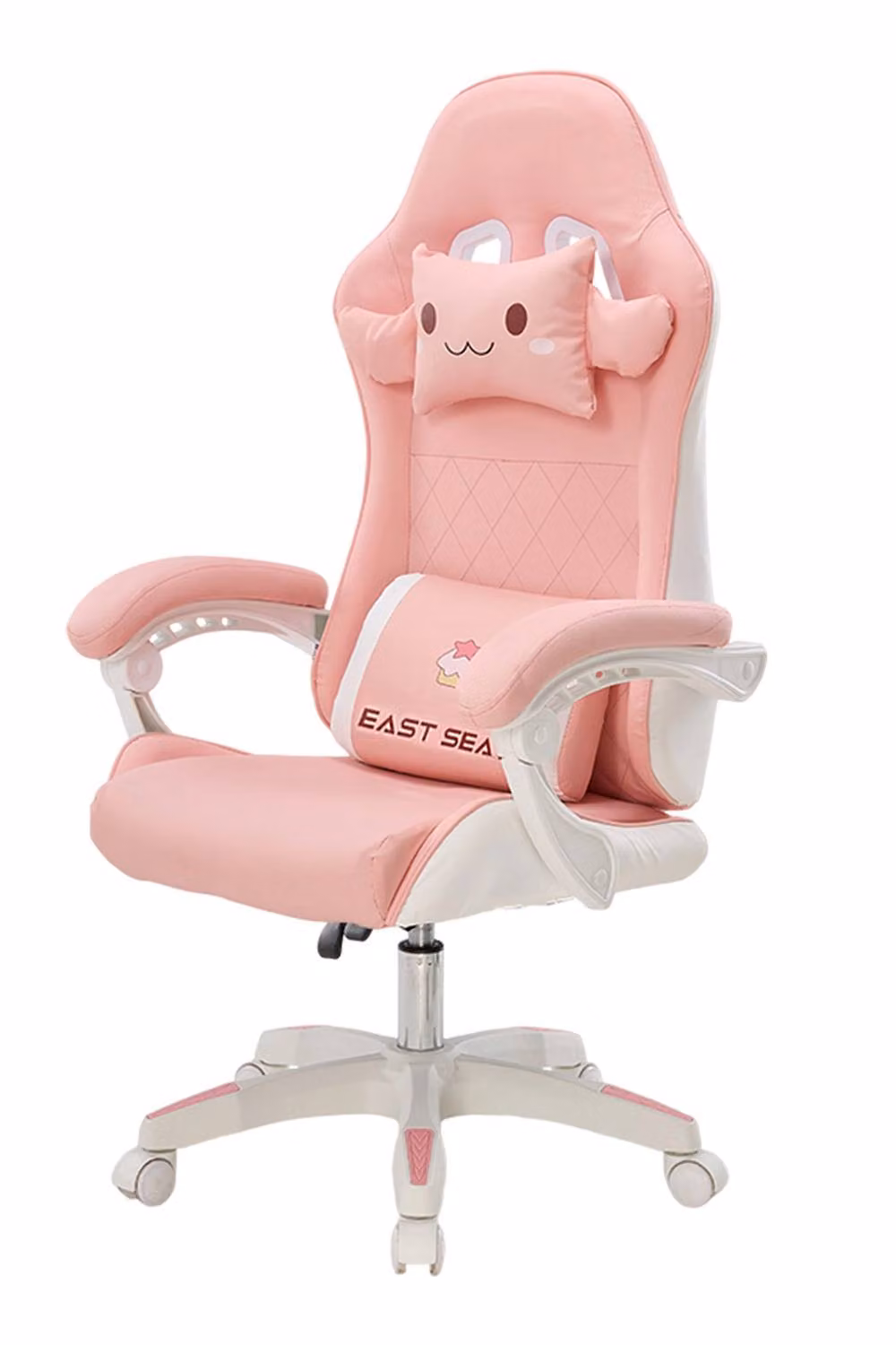 Living and Home Ergonomic Gaming Chair in Pink with Synthetic Leather, Headrest and Lumbar Support – 2